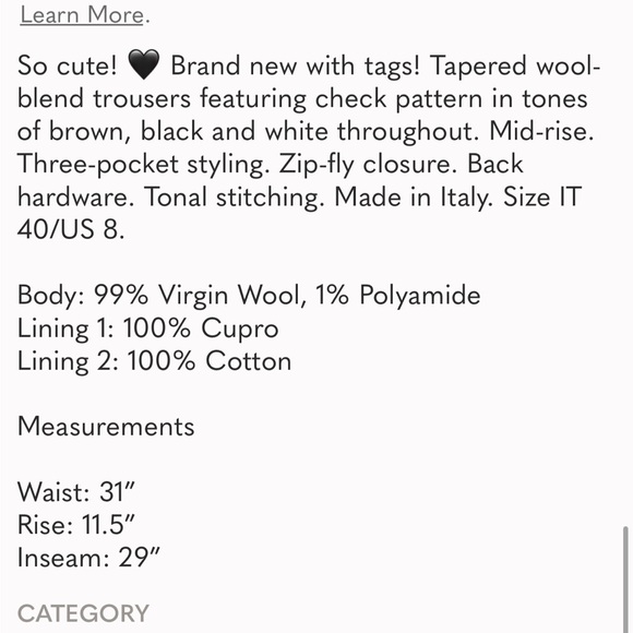 BALENCIAGA Brown Check Carrot Trousers - Picture 8 of 8